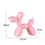 Light Pink Modern Resin Balloon Dog Sculpture - Playful Art Figurine with Golden Snout Accent