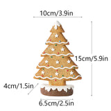 2 Pcs (1 Yellow + 1 Brown) Charming Gingerbread Christmas Tree Figurine - Festive Resin Holiday Table Decor Ornament - Extra Image