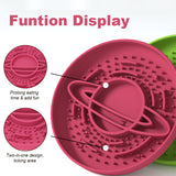 Apricot Silicone Planet Slow Feeder Dog Bowl - 2-in-1 Anti-Choke Lick Mat for Healthy Eating & Fun - Top-Down View