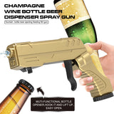 Black Champagne & Beer Spray Gun - Ultimate Party Starter & Drink Dispenser with Bottle Opener - Front View