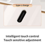 White Small Round Foldable LED Makeup Mirror - 18.5cm Desktop Vanity with 3 Color Lights & Stepless Dimming