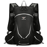 Black Lightweight 16L Outdoor Cycling & Hiking Backpack - Water-Repellent Nylon Daypack with Reflective Strips