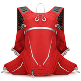 Red Lightweight 16L Outdoor Cycling & Hiking Backpack - Water-Repellent Nylon Daypack with Reflective Strips
