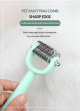 Green And Blue Complete 5-in-1 Pet Grooming Care Kit - Professional Deshedding Brushes, Combs & Nail Clippers Set for Dogs & Cats - Rear View