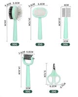 Blue Complete 5-in-1 Pet Grooming Care Kit - Professional Deshedding Brushes, Combs & Nail Clippers Set for Dogs & Cats - Side View