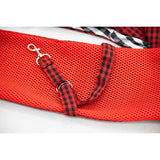 Black and Red Checkered Comfortable Pet Sling Carrier for Small Dogs & Cats - Breathable Cotton Checkered Bag, Hands-Free, Safety Features - 45-Degree Angle