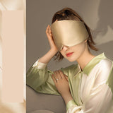 Champagne Luxury 19 Momme Mulberry Silk Sleep Mask - Total Blackout Comfort, Wide Design & Adjustable Strap