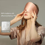 Champagne Luxury 19 Momme Mulberry Silk Sleep Mask - Total Blackout Comfort, Wide Design & Adjustable Strap - Front View