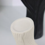 White Elegant Off-White Ceramic Vase - Modern Sculptural Flower Holder with Wide Fluted Opening - Extra Image