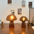Brown Charming Retro Glass Mushroom Table Lamp - Vintage Nordic Style Bedside Light, image 2