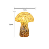 Brown Charming Retro Glass Mushroom Table Lamp - Vintage Nordic Style Bedside Light - Top-Down View
