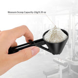 Black 2-Pack No-Spill Sliding Scoop & Funnel - Mess-Free for Protein Powder, Coffee, Formula
