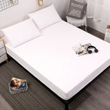 White Queen Size Waterproof Fitted Mattress Protector - Soft & Breathable Bed Cover, Hypoallergenic, Deep Pocket (152x190x30cm)
