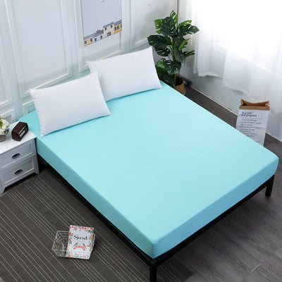 Light Blue Queen Size Waterproof Fitted Mattress Protector - Soft & Breathable Bed Cover, Hypoallergenic, Deep Pocket (152x190x30cm)