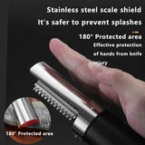 White Cordless Electric Fish Scaler - Rechargeable 3000mAh Power, Stainless Steel Blade, Mess-Free Fish Cleaning Tool - Rear View