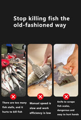 White Cordless Electric Fish Scaler - Rechargeable 3000mAh Power, Stainless Steel Blade, Mess-Free Fish Cleaning Tool