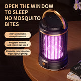Black Portable 3-in-1 Electric Mosquito Zapper Lamp - UV Bug Killer, Warm Night Light & Bright Lantern, USB Plug-in use - Front View