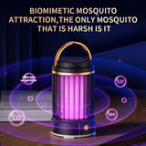 Black Portable 3-in-1 Electric Mosquito Zapper Lamp - UV Bug Killer, Warm Night Light & Bright Lantern, USB Plug-in use