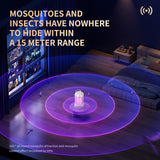 USB Rechargeable Black Portable 3-in-1 Electric Mosquito Zapper Lamp - UV Bug Killer, Warm Night Light & Bright Lantern