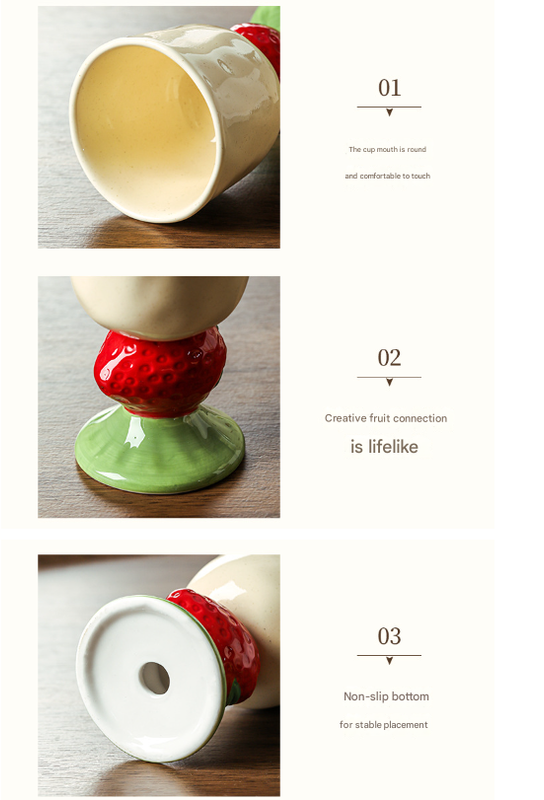 Red Whimsical Watermelon Stem Ceramic Goblet - 150ml Hand-Painted Watermelon Design, Unique Coffee & Drinkware Gift with Box