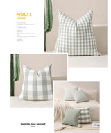 Green Solid Color Set of 2 Decorative Cushion Covers - 45x45cm, Soft Polyester (Inserts Not Included) - Top-Down View