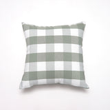 Green Big Plaid Pattern Set of 2 Decorative Cushion Covers - 45x45cm, Soft Polyester (Inserts Not Included)