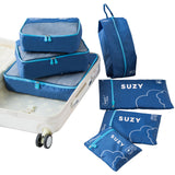 Dark Blue 7-Piece Travel Packing Cubes & Organizer Set - Lightweight Luggage Storage Bags for Clothes, Shoes & Toiletries
