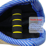 Red and Khaki Heavy Duty Jute Dog Bite Pillow - Professional Training Tug Toy with 3 Handles for Schutzhund, K9, Agility & Bite Work - Top-Down View