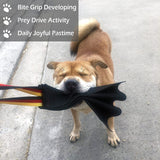 Black Premium Full-Grain Leather Dog Training Tug - Interactive Bite Rag with Strong Loop Handle for Play & Drive Building - 45-Degree Angle