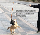 Brown Premium Full-Grain Leather Dog Training Tug - Interactive Bite Rag with Strong Loop Handle for Play & Drive Building - 45-Degree Angle