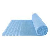 Light Blue Luxury 6-Piece Combed Cotton Towel Bale Set - Ultra Soft & Absorbent Bath, Hand, Face Towels - Side View