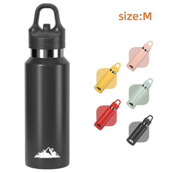 Black 480ml Insulated Stainless Steel Water Bottle - Leakproof One-Click Lid Thermal Flask for Hot & Cold Drinks