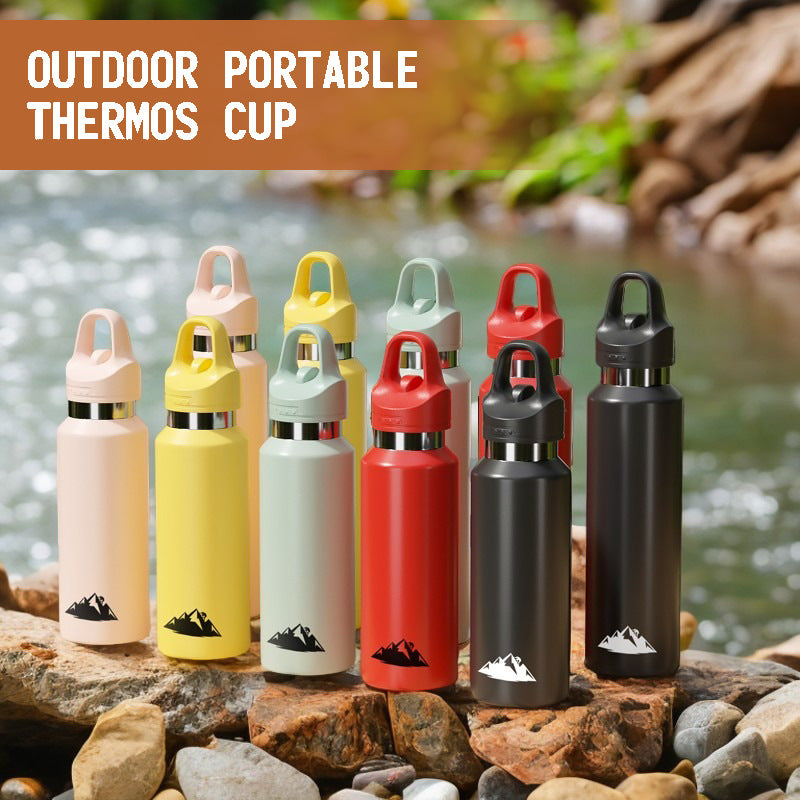 Black 480ml Insulated Stainless Steel Water Bottle - Leakproof One-Click Lid Thermal Flask for Hot & Cold Drinks