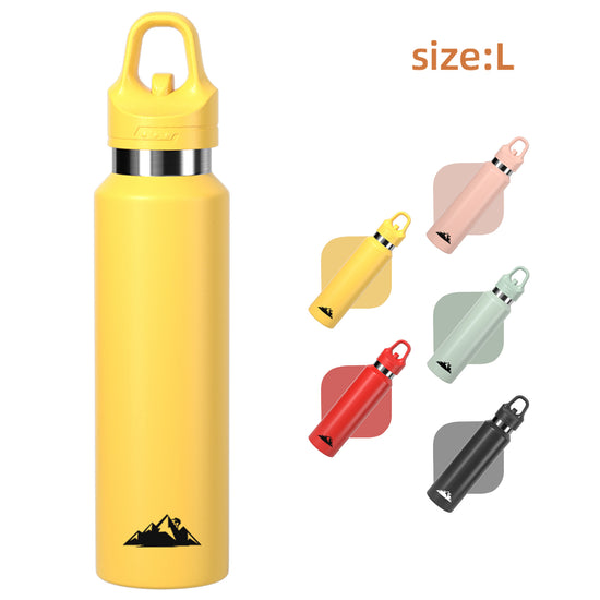 Yellow 480ml Insulated Stainless Steel Water Bottle - Leakproof One-Click Lid Thermal Flask for Hot & Cold Drinks