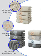 Grey 4-Pack Elegant Glod Floral Embroidered Cotton Hand Towels - Ultra Soft & Absorbent - Low Angle