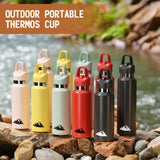 Yellow 680ml Insulated Stainless Steel Water Bottle - Leakproof One-Click Lid Thermal Flask for Hot & Cold Drinks - Front View