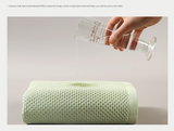 Blue Premium 3-Piece Waffle Weave Cotton Towel Set - Lightweight, Quick-Dry & Absorbent - Bath, Hand, Face Cloth - Rear View