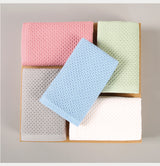Brown Premium 3-Piece Waffle Weave Cotton Towel Set - Lightweight, Quick-Dry & Absorbent - Bath, Hand, Face Cloth - Top-Down View