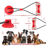 Yellow Interactive Dog Suction Cup Tug Toy - Durable TPR Chew & Treat Dispenser for Teeth Cleaning & Solo Play - Side View
