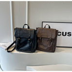 Brown Vintage Style PU Leather Backpack - Large Capacity Women's Rucksack for University, Commute & Travel