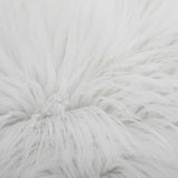 White Luxurious Long Faux Fur Cushion Covers - Set of 2, 45x45cm Soft Plush Decorative Pillowcases for Sofa & Bed - Front View