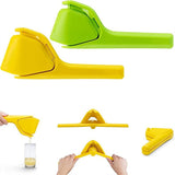 3 Pcs Green Easy-Squeeze Manual Citrus Juicer - Durable Lemon & Orange Squeezer with Pour Spout, Food-Grade PP - Front View