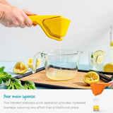 3 Pcs Green Easy-Squeeze Manual Citrus Juicer - Durable Lemon & Orange Squeezer with Pour Spout, Food-Grade PP - Side View
