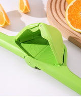 3 Pcs Green Easy-Squeeze Manual Citrus Juicer - Durable Lemon & Orange Squeezer with Pour Spout, Food-Grade PP - Top-Down View