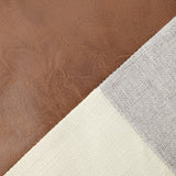 Khaki and Gray Modern Geometric Faux Leather & Cotton-Linen Cushion Covers - Set of 2, 45x45cm Decorative Pillowcases for Sofa & Car - Top-Down View