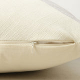 Khaki and Gray Modern Geometric Faux Leather & Cotton-Linen Cushion Covers - Set of 2, 45x45cm Decorative Pillowcases for Sofa & Car