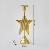 Gold Elegant Star Metal Candlestick Holder - Decorative Taper Candle Stand for Home, Tabletop & Special Occasions