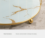 Gold and Black Elegant 2-Tier Gold Birdcage Cosmetic Organizer - Wrought Iron Countertop Storage Rack for Skincare, Makeup & Jewelry - Rear View