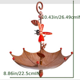 Dragonflies Charming Hanging Umbrella Bird Feeder - Decorative Outdoor Garden Accent - Front View