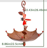 Nectar Charming Hanging Umbrella Bird Feeder - Decorative Outdoor Garden Accent - Front View